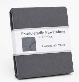 Pamut lepedő Szürke Gumis 160x200 Grafit