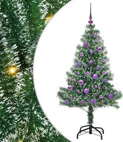 vidaXL Mű karácsonyi fa hóval borítva LED fényekkel 150 LED-del 150 cm