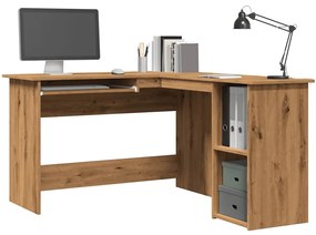 vidaXL sarokasztal kézműves tölgy 120x140x75 cm műszaki fa