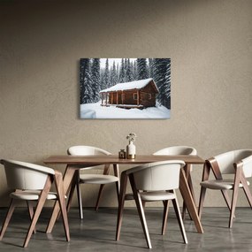 Kép - Hóval borított kunyhó (90x60 cm)