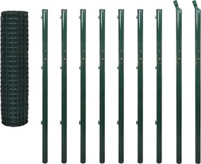 vidaXL Euro Fence zöld acélkerítés 10 x 1,7 m