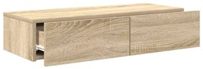 Falipolc fiókokkal sonoma tölgy 80x33x17 cm műszaki fa
