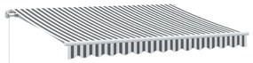 antracitszürke-fehér kézzel kihúzható napellenző 350 x 250 cm