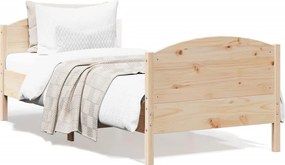 vidaXL tömör fenyőfa ágykeret matrac nélkül 90 x 190 cm