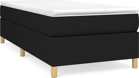 vidaXL fekete szövet rugós ágy matraccal 90x190 cm