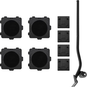 vidaXL 4 db fekete bútorgörgő emelővel, 13,5 x 13,5 x 4,2 cm, 300 kg