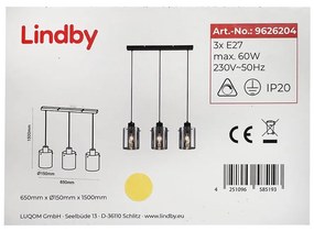 Lindby Lindby - Csillár zsinóron KOURTNEY 3xE27/60W/230V LW0777