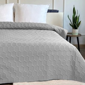 Kétoldalas ágytakaró Parla 3D Kapa Pléd Világos Szürke 180x220 cm