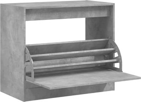 vidaXL betonszürke szerelt fa cipőszekrény 80x42x69 cm