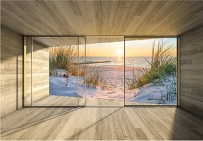 Fotótapéta Tengerpart Naplemente Dűnék Homok 250x175 Ablak +ragasztó