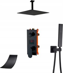 Süllyesztett Kijelző Szett Vízesés Fekete Matt 20CM