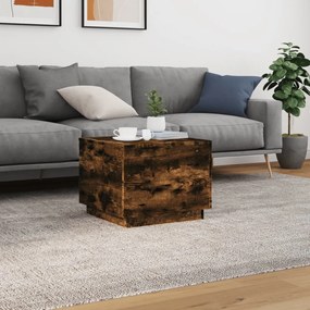 Füstös tölgy színű dohányzóasztal LED-lámpákkal 50 x 50 x 40 cm