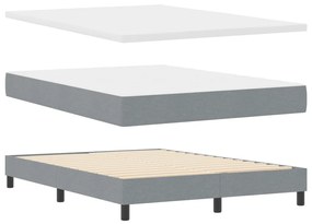 vidaXL Boxspring Ágy Matraccal Világosszürke 140x200 cm Szövet