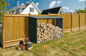 Tüzifa tároló 2,3m3, 242 x 75 cm, zöld, Penta G21