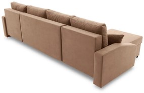 Sparta Plus sarokkanapé, szövet anyag, univerzális oldal, barna