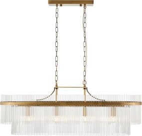 ENDON 112573 MARIETTA Glamour Függesztett Lámpa Antik Sárgaréz, Átlátszó E14 IP20