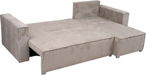 AKCIÓ Bézs sarokkanapé SMART COSARO, kétoldalas + 2 párnácska INGYEN II. minőség