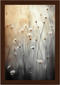 Poszter Keret Fa Reggel Rét Virágok Margaréta Kamilla Bokeh 40x60