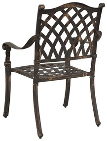 Kerti Szék párnával 2 pcs Bronz 55 x 56.5 x 91cm Alumínium