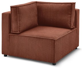Téglavörös kordbársony kanapé modul (variálható sarok) Nihad modular – Bobochic Paris
