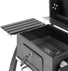 Bigfoot faszenes grillező, füstölő, BBQ grill, 55 x 40 cm, acél, fekete