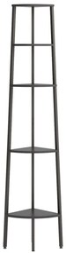 5 szintes fekete sarokpolc 45,5 x 31,5 x 180 cm