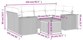 7 részes bézs polyrattan kerti ülőgarnitúra párnákkal