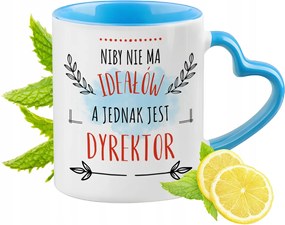 Igazgatónak Kék bögre szív alakú füllel ajándékba