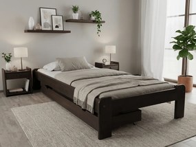 ADA ágy 90x200 cm, diófa Ágyrács: Lamellás ágyrács, Matrac: Matrac nélkül