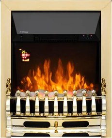 HOME FKKI25G beépíthető elektromos látványkandalló, max. 2000 W, LED fényeffekt, 2 fokozat, távirányító, heti időzítés, arany díszítés