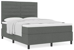 Boxspring ágy matraccal Sötét szürke 160x200 cm Szövet
