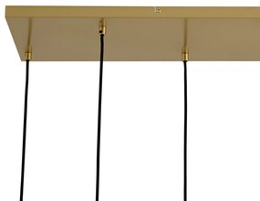 Art Deco függőlámpa arany színben, szivárványos üveggel, 8-as - Sandra