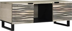 vidaXL Dohányzóasztal Beige és fekete 100 x 54 x 40 cm Tömör akácfa
