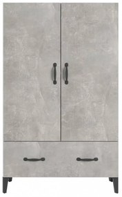 betonszürke szerelt fa magasszekrény 70 x 31 x 115 cm