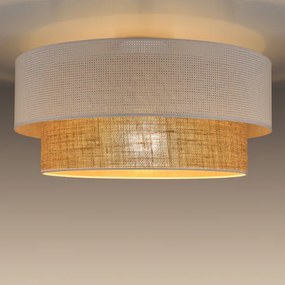 Mennyezeti lámpa BORHO 1xE27/60W/230V átmérő 50 cm fehér/juta