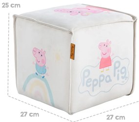 Fehér bársony gyerek puff Peppa Pig – Roba