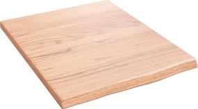 vidaXL világosbarna kezelt tömör fa fürdőszobai pult 40x50x2 cm