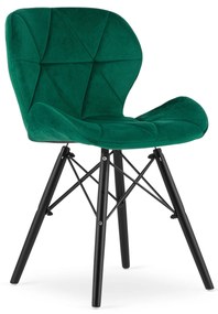 PreHouse LAGO Velvet szék - zöld / fekete lábak