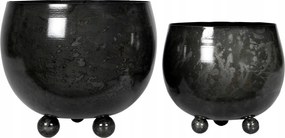 2 db Plisse Virágtartó, fekete fém