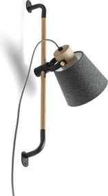 RENDL CHOUPETTE nástěnná posuvná černošedá textil/dřevo 230V LED E27 11W