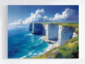 Poszter Tájkép Fehér Sziklák Dover Tenger Sziklák Virágok 100x75