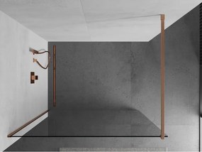 Mexen Kioto, Walk-In típusú zuhany paraván 85 x 200 cm, 8 mm átlátszó üveg, réz matt profil, 800-085-101-65-00