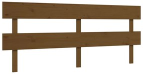 mézbarna tömör fa ágykeret fejtámlával 200 x 200 cm