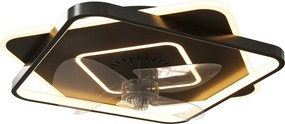 HOMCOM LED mennyezeti lámpa ventilátorral, halk 53 cm, 6 sebesség, időzítő, távirányító, 3 színhőmérséklet, DC motor | Aosom