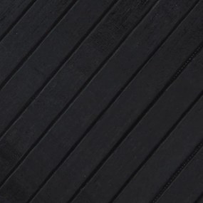 négyszögletű fekete bambusz szőnyeg 70 x 200 cm