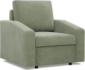 Zeus fotel, döntött kartámasz, kordbársony, hab töltet, zöld