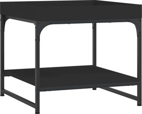vidaXL fekete szerelt fa dohányzóasztal 49,5 x 49,5 x 45 cm