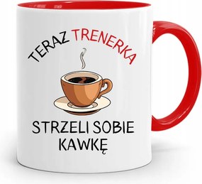 Edzőnőnek Edzőterem Bögre Piros, fényképes nyomott mintával