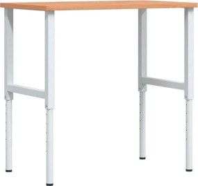 vidaXL tömör bükkfa négyszög alakú munkapad 100 x 60 x (71,5-98) cm