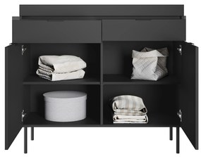 Sentia komód 105 cm, kétajtós két fiókkal - fekete / fekete